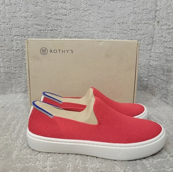 Rothys The Kids Sneaker Red Lollipop Slip On Shoes Little Kids Size 12, 13
